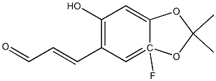 (E)-(4S)-4,5-Isopropylidene-dioxy-1-(2-hydroxy-5-fluorophenyl)propenone Struktur