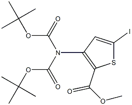 methyl 3-[bis(tert-butoxycarbonyl)amino]-5-iodothiophene-2-carboxylate Struktur