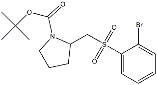 2-(2-Bromo-benzenesulfonylmethyl)-pyrrolidine-1-carboxylic acid tert-butyl ester Struktur