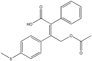 4-acetoxy-3-(4-(methylthio)phenyl)-2-phenylbut-2-enoic acid Struktur