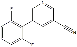 5-(2,6-difluorophenyl)pyridine-3-carbonitrile Struktur