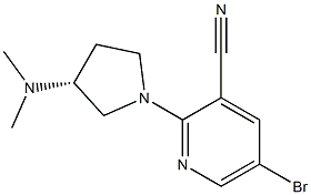 5-bromo-2-((R)-3-(dimethylamino)pyrrolidin-1-yl)pyridine-3-carbonitrile Struktur