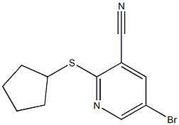 5-bromo-2-(cyclopentylthio)pyridine-3-carbonitrile Struktur