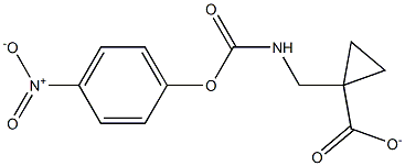 1-(((4-nitrophenoxy)carbonylamino)methyl)cyclopropanecarboxylate Struktur