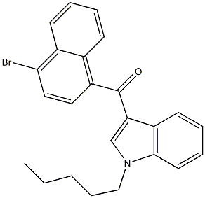 (4-broMonaphthalen-1-yl)(1-pentyl-1H-indol-3-yl)Methanone Struktur