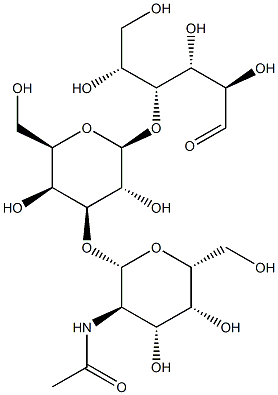 4-O-[3-O-(2-Acetamido-2-deoxy-b-D-galactopyranosyl)-b-D-galactopyranosyl]-D-glucose Struktur