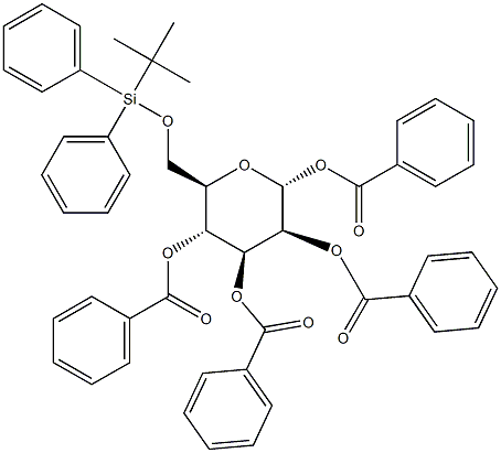 1,2,3,4-Tetra-O-benzoyl-6-O-tert-butyldiphenylsilyl-a-D-mannopyranose Struktur