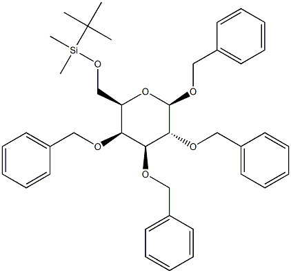 1,2,3,4-Tetra-O-benzyl-6-O-tert-butyldimethylsilyl-b-D-galactopyranose Struktur