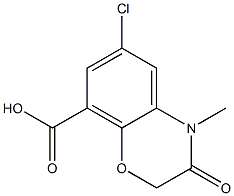 6-Chloro-4-methyl-3,4-dihydro-3-oxo-2H-1,4-benzoxazine-8-carboxylic acid Struktur