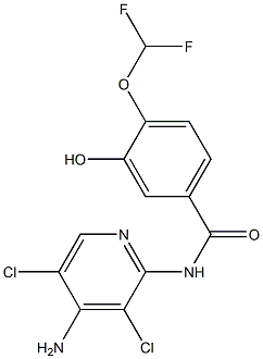 3-hydroxy -N- (3,5- dichloro-4-amino-pyridin-yl) -4- difluoromethoxy-benzamide Struktur