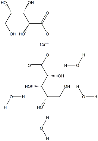 L(-)-Arabonic acid calcium salt tetrahydrate Struktur