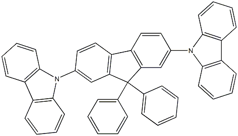 9,9'-(9,9-diphenyl-9H-fluorene-2,7-diyl)bis(9H-carbazole) Struktur