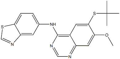 N-(6-(tert-butylthio)-7-methoxyquinazolin-4-yl)benzo[d]thiazol-5-amine Struktur