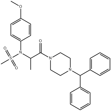 N-[2-(4-benzhydryl-1-piperazinyl)-1-methyl-2-oxoethyl]-N-(4-methoxyphenyl)methanesulfonamide Struktur