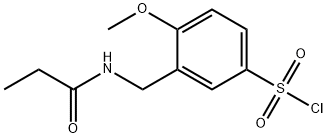 4-methoxy-3-(propanamidomethyl)benzene-1-sulfonyl chloride Struktur