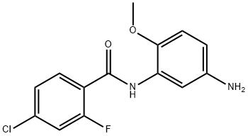 N-(5-amino-2-methoxyphenyl)-4-chloro-2-fluorobenzamide Struktur