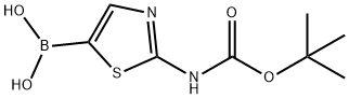 [2-[(2-methylpropan-2-yl)oxycarbonylamino]-1,3-thiazol-5-yl]boronic acid Struktur