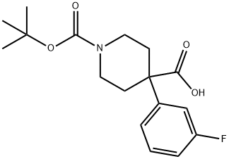 1-BOC-4-(3-FLUOROPHENYL)-4-PIPERIDINEDICARBOXYLIC ACID Struktur