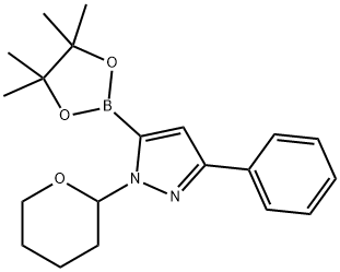 3-phenyl-1-(tetrahydropyran-2-yl)-5-(4,4,5,5-tetramethyl-1,3,2-dioxaborolan-2-yl)-1H-pyrazole Struktur