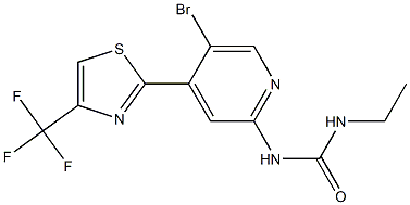 1-{5-bromo-4-[4-(trifluoromethyl)-1,3-thiazol-2-yl]pyridin-2-yl}-3-ethylurea Struktur