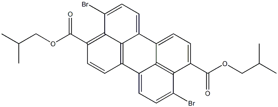 3,9-Perylenedicarboxylic acid, 4,10-dibromo-, 3,9-bis(2-methylpropyl) ester Struktur