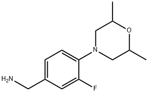 [4-(2,6-dimethylmorpholin-4-yl)-3-fluorophenyl]methanamine Struktur