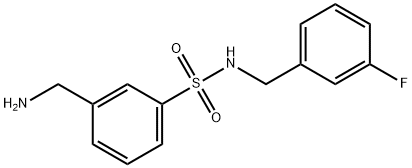 3-(aminomethyl)-N-[(3-fluorophenyl)methyl]benzene-1-sulfonamide Struktur