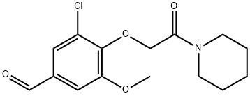 3-chloro-5-methoxy-4-[2-oxo-2-(piperidin-1-yl)ethoxy]benzaldehyde Struktur