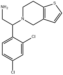 2-(2,4-dichlorophenyl)-2-{4H,5H,6H,7H-thieno[3,2-c]pyridin-5-yl}ethan-1-amine Struktur