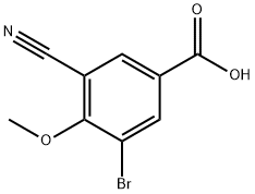 3-Bromo-5-cyano-4-methoxybenzoic acid Struktur