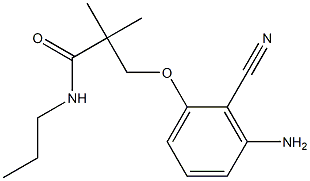 3-(3-amino-2-cyanophenoxy)-2,2-dimethyl-N-propylpropanamide Struktur