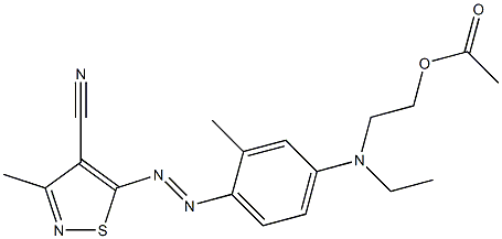 5-(4-(N-(2-acetoxyethyl)-N-ethylamino)-2-methylphenylazo)-4-cyano-3-methylisothiazole Struktur