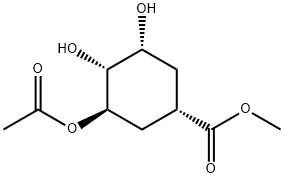 methyl (1S,3R,4R,5R)-3-acetoxy-4,5-dihydroxycyclohexane-1-carboxylate Struktur