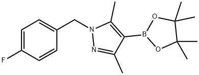 1-(4-Fluorobenzyl)-3,5-dimethyl-4-(4,4,5,5-tetramethyl-[1,3,2]dioxaborolan-2-yl)-1H-pyrazole Struktur