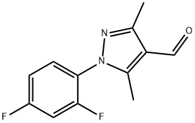 1-(2,4-difluorophenyl)-3,5-dimethyl-1H-pyrazole-4-carbaldehyde Struktur