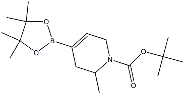 tert-butyl 2-methyl-4-(4,4,5,5-tetramethyl-1,3,2-dioxaborolan-2-yl)-3,6-dihydropyridine-1(2H)-carboxylate Struktur