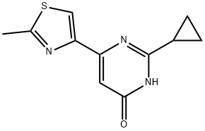 4-Hydroxy-6-(2-methyl-4-thiazolyl)-2-cyclopropylpyrimidine Struktur