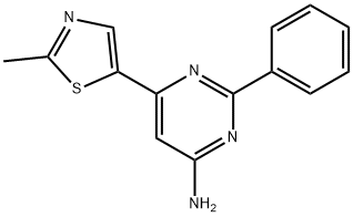 4-Amino-2-phenyl-6-(2-methyl-5-thiazolyl)pyrimidine Struktur