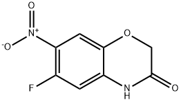 6-fluoro-7-nitro-3,4-dihydro-2H-1,4-benzoxazin-3-one Struktur