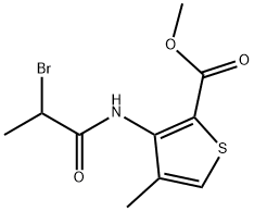 methyl 3-(2-bromopropanoylamino)-4-methyl-thiophene-2-carboxylate Struktur