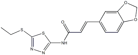 3-(1,3-benzodioxol-5-yl)-N-[5-(ethylsulfanyl)-1,3,4-thiadiazol-2-yl]acrylamide Struktur