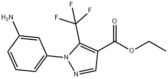 ethyl 1-(3-aminophenyl)-5-(trifluoromethyl)-1H-pyrazole-4-carboxylate Struktur