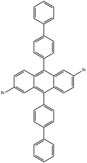 9,10-di([1,1'-biphenyl]-4-yl)-2,6-dibromoanthracene Struktur