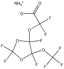 Ammonium difluoro{[2,2,4,5-tetrafluoro-5-(trifluoromethoxy)-1,3-dioxolan-4-yl]oxy}acetate Struktur