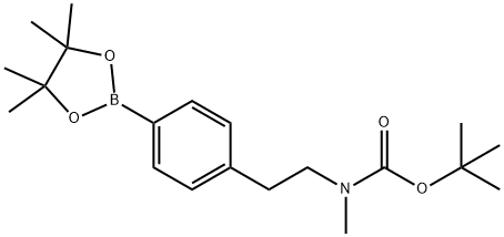 Carbamic acid, N-methyl-N-[2-[4-(4,4,5,5-tetramethyl-1,3,2-dioxaborolan-2-yl)phenyl]ethyl]-, 1,1-dimethylethyl ester Struktur