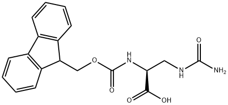 (2S)-3-(carbamoylamino)-2-({[(9H-fluoren-9-yl)methoxy]carbonyl}amino)propanoic acid Struktur