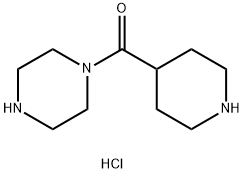 1-(piperidine-4-carbonyl)piperazine dihydrochloride Struktur