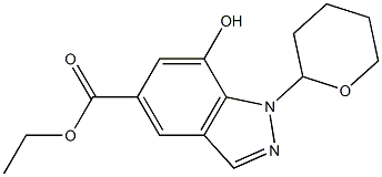 ethyl 7-hydroxy-1-(tetrahydro-2H-pyran-2-yl)-1H-indazole-5-carboxylate Struktur