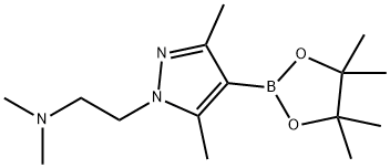 {2-[3,5-Dimethyl-4-(tetramethyl-1,3,2-dioxaborolan-2-yl)-1H-pyrazol-1-yl]ethyl}dimethylamine Struktur