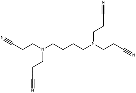 3,3',3'',3'''-(butane-1,4-diyldinitrilo)tetrapropanenitrile Struktur